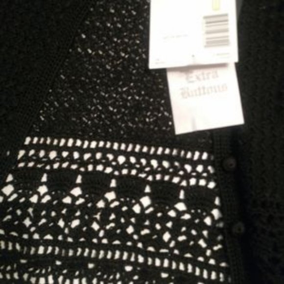 Delicate Black Crochet Sweater - Picture 3 of 6